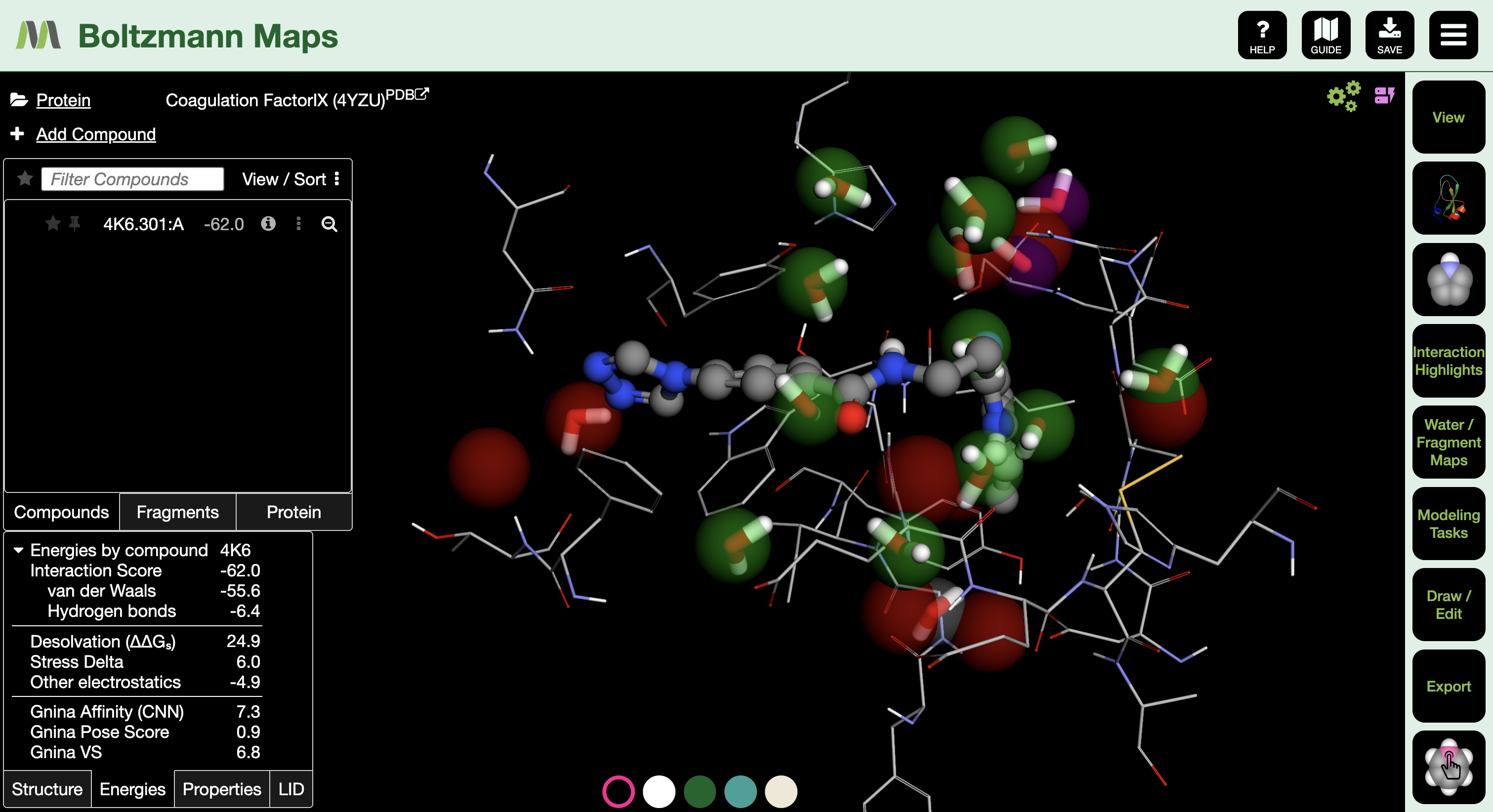 BMaps — water and fragment maps in the binding site of Coagulation Factor IX